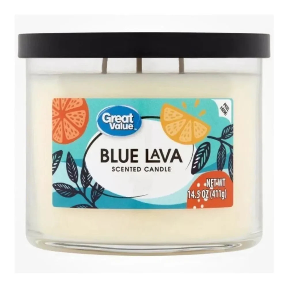 Great Value Walmart Scented Candle Blue Lava‎ Volcano Capri Blue TikTok New